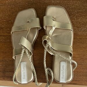 Franco Sarto Metallic Gold Strappy Sandals